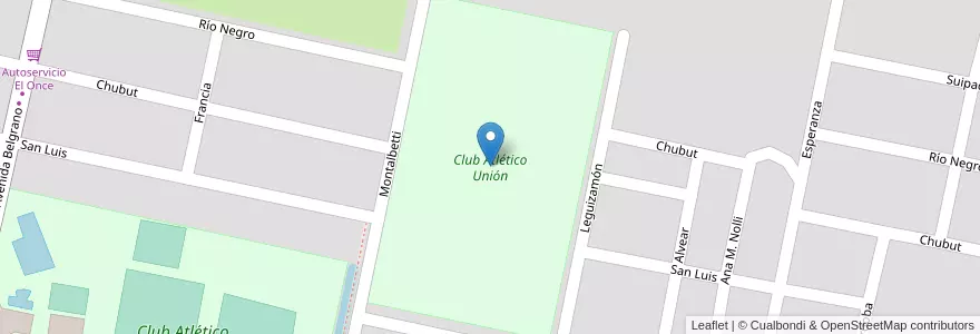 Mapa de ubicacion de Club Atlético Unión en Argentinien, Santa Fe, Departamento Castellanos, Municipio De Sunchales.
