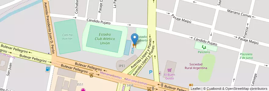 Mapa de ubicacion de Club Atlético Unión en Arjantin, Santa Fe, Departamento La Capital, Santa Fe Capital, Santa Fe.