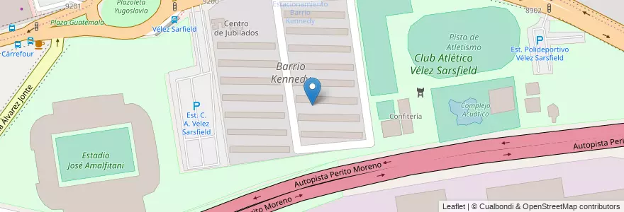Mapa de ubicacion de Club Atlético Vélez Sarsfield, Versalles en 아르헨티나, Ciudad Autónoma De Buenos Aires, 부에노스아이레스, Comuna 10.