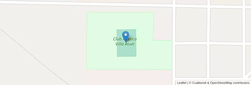 Mapa de ubicacion de Club Atlético Villa Atuel en 아르헨티나, 칠레, Mendoza, Departamento San Rafael, Distrito Villa Atuel.