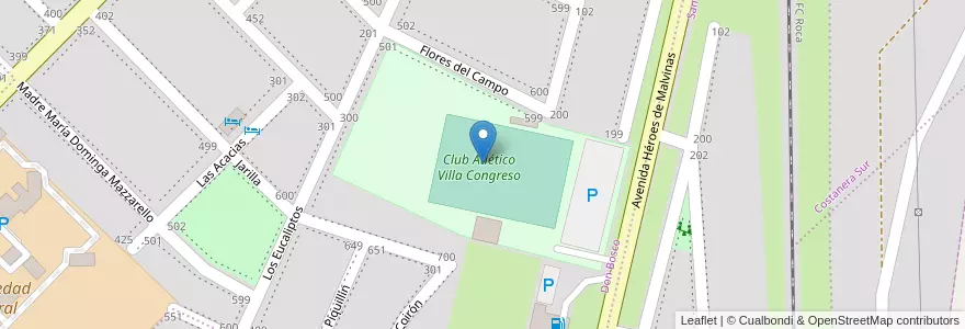Mapa de ubicacion de Club Atlético Villa Congreso en Аргентина, Рио-Негро, Departamento Adolfo Alsina, Viedma, Viedma.