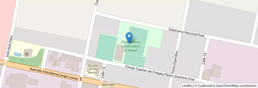 Mapa de ubicacion de Club Atlético y Biblioteca El Panal en Argentina, Córdoba, Departamento Marcos Juárez, Pedanía Espinillos, Municipio De Marcos Juárez.