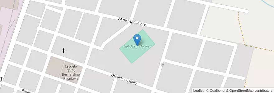 Mapa de ubicacion de Club AtléticoTalleres en アルゼンチン, トゥクマン州, Departamento Tafí Viejo, Tafí Viejo.
