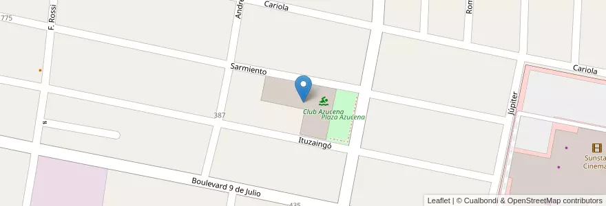 Mapa de ubicacion de Club Azucena en Argentine, Tucumán, Departamento Yerba Buena, Yerba Buena.