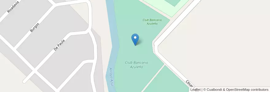 Mapa de ubicacion de Club Bancario Azuleño en Argentine, Province De Buenos Aires, Partido De Azul.