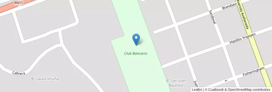 Mapa de ubicacion de Club Bancario en アルゼンチン, フォルモサ州, Departamento Formosa, Municipio De Formosa, Formosa.
