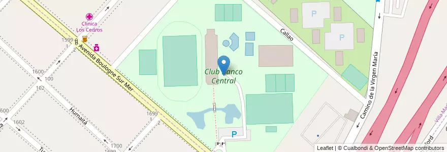 Mapa de ubicacion de Club Banco Central en Argentina, Buenos Aires, Partido De La Matanza, Villa Madero, Tapiales.