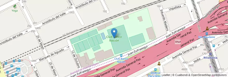 Mapa de ubicacion de Club Banco Nación, Nuñez en Argentine, Partido De Vicente López, Comuna 13, Vicente López.