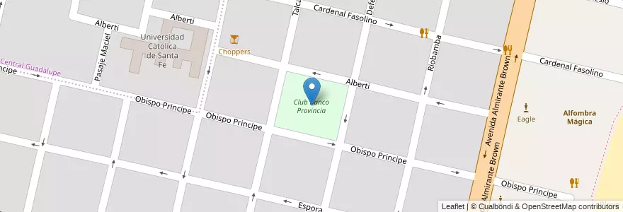 Mapa de ubicacion de Club Banco Provincia en Argentinië, Santa Fe, Departamento La Capital, Santa Fe Capital.