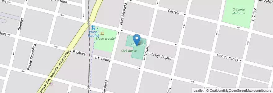 Mapa de ubicacion de Club Banco en Argentine, Santa Fe, Departamento La Capital, Santa Fe Capital, Santa Fe.