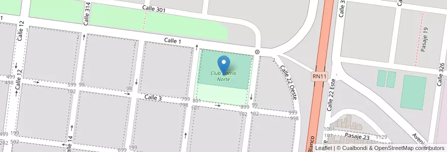 Mapa de ubicacion de Club Barrio Norte en 阿根廷, Santa Fe, Departamento General Obligado, Municipio De Avellaneda.