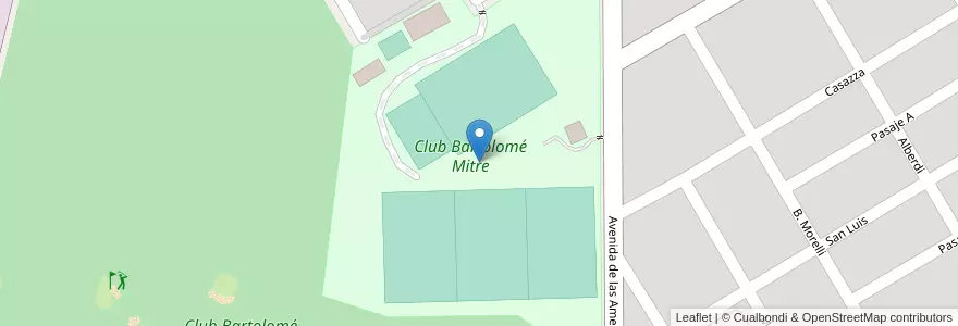 Mapa de ubicacion de Club Bartolomé Mitre en الأرجنتين, سانتا في, Departamento Rosario, Municipio De Pérez, Pérez.