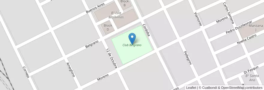 Mapa de ubicacion de Club Belgrano en アルゼンチン, サルタ州, General Güemes, Municipio De General Güemes.