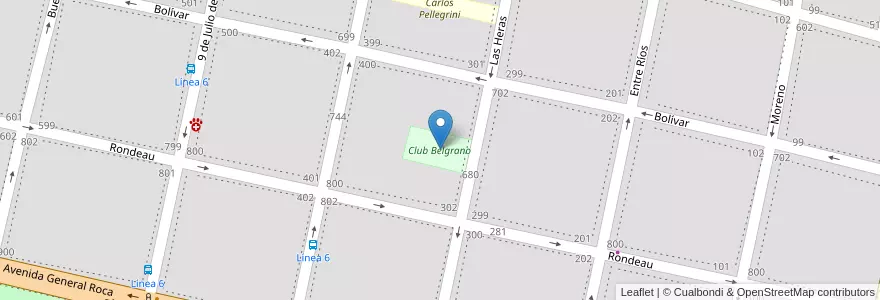 Mapa de ubicacion de Club Belgrano en アルゼンチン, トゥクマン州, San Miguel De Tucumán, Departamento Capital, San Miguel De Tucumán.