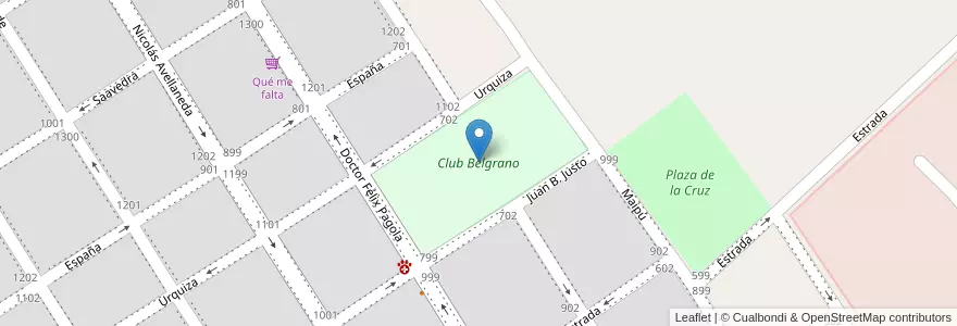 Mapa de ubicacion de Club Belgrano en アルゼンチン, ブエノスアイレス州, Partido De Zárate.