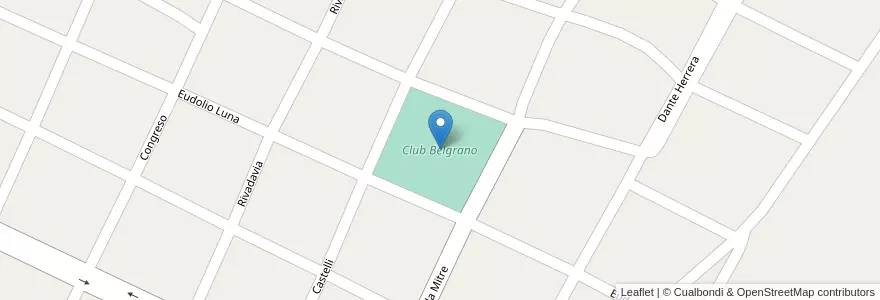 Mapa de ubicacion de Club Belgrano en Argentinien, Santiago Del Estero, Departamento Copo.