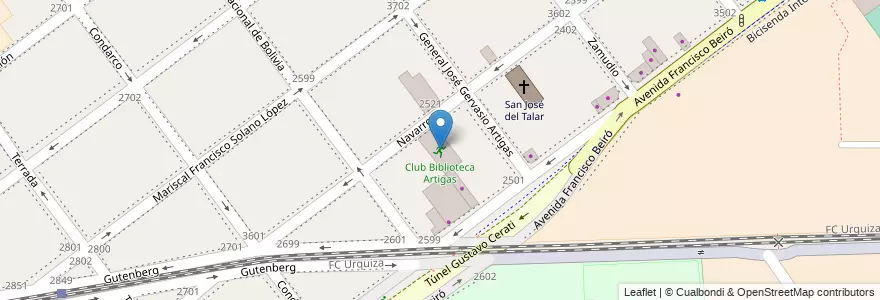 Mapa de ubicacion de Club Biblioteca Artigas, Agronomia en Arjantin, Ciudad Autónoma De Buenos Aires, Buenos Aires, Comuna 15.