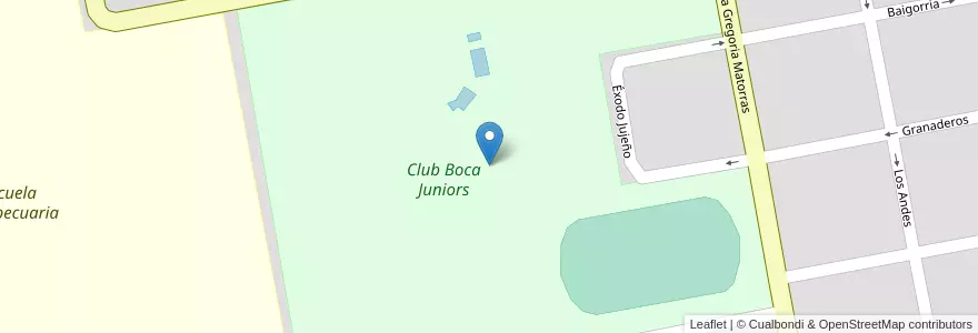 Mapa de ubicacion de Club Boca Juniors en آرژانتین, استان بوئنوس آیرس, Partido De Coronel Suárez.