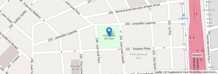 Mapa de ubicacion de Club Brisas del Plata en Argentinië, Buenos Aires, Partido De Tres De Febrero, Ciudadela.