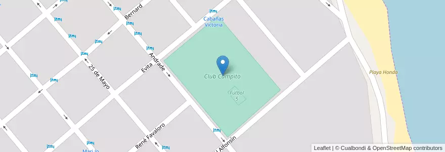 Mapa de ubicacion de Club Campito en Arjantin, Entre Ríos, Departamento Colón, Distrito Primero, Colón.