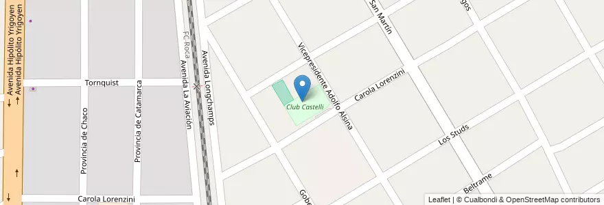 Mapa de ubicacion de Club Castelli en آرژانتین, استان بوئنوس آیرس, Partido De Almirante Brown, Longchamps.
