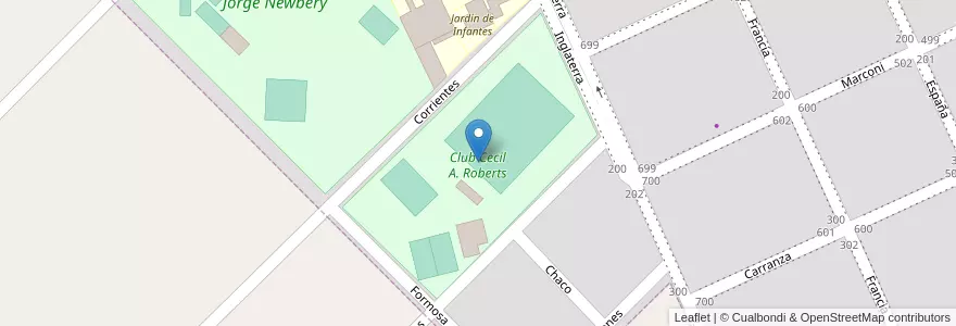 Mapa de ubicacion de Club Cecil A. Roberts en Arjantin, Buenos Aires, Partido De Salliqueló.