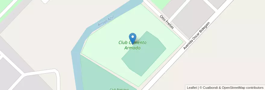 Mapa de ubicacion de Club Cemento Armado en Argentinië, Buenos Aires, Partido De Azul.
