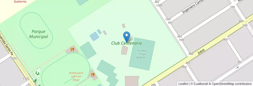 Mapa de ubicacion de Club Centenario en Argentina, Santa Fe, Departamento General López, Municipio De Venado Tuerto.