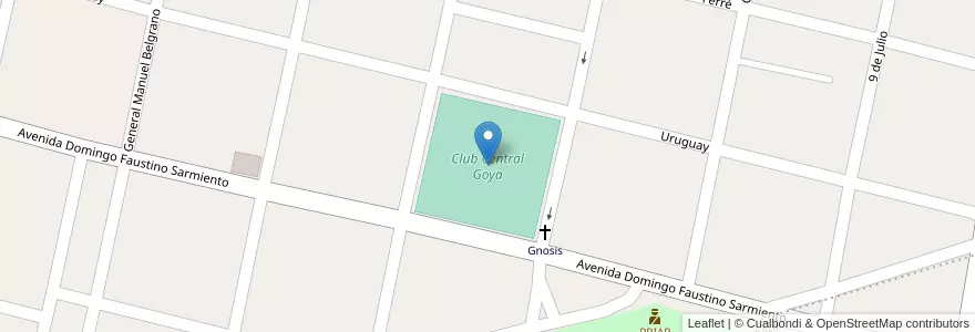 Mapa de ubicacion de Club Central Goya en Arjantin, Corrientes, Departamento Goya, Municipio De Goya.
