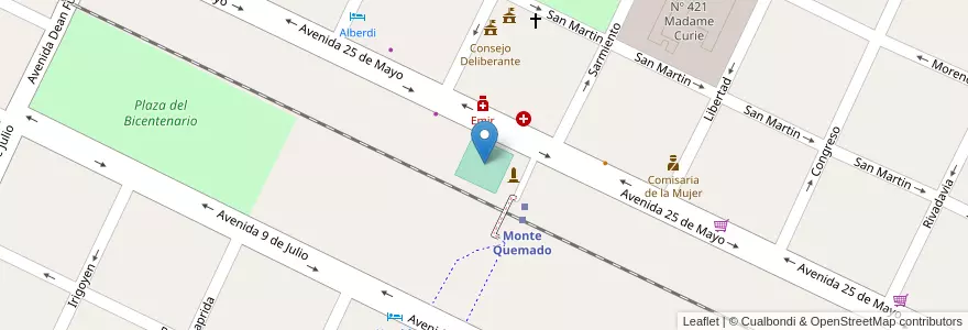 Mapa de ubicacion de Club Central Norte en Argentina, Santiago Del Estero, Departamento Copo.