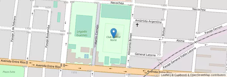 Mapa de ubicacion de Club Central Norte en Arjantin, Salta, Capital, Municipio De Salta, Salta.