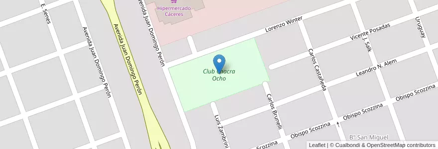 Mapa de ubicacion de Club Chacra Ocho en Argentinien, Formosa, Departamento Formosa, Municipio De Formosa, Formosa.