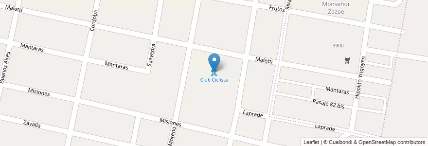 Mapa de ubicacion de Club Ciclista en Argentine, Santa Fe, Departamento La Capital, Santo Tomé.