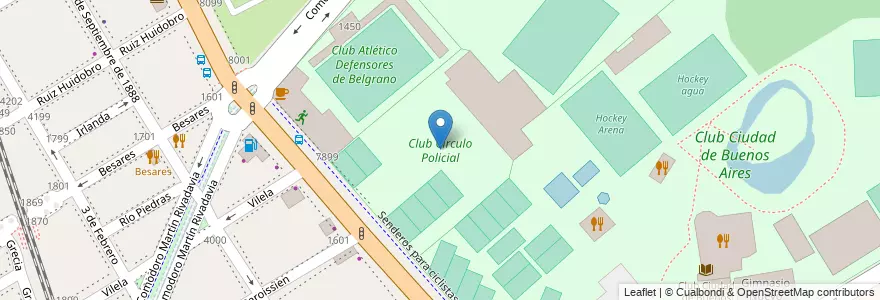Mapa de ubicacion de Club Círculo Policial, Nuñez en Argentina, Autonomous City Of Buenos Aires, Autonomous City Of Buenos Aires, Comuna 13.