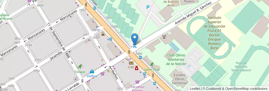 Mapa de ubicacion de Club Ciudad de Buenos Aires en Argentinien, Ciudad Autónoma De Buenos Aires, Buenos Aires, Comuna 13.