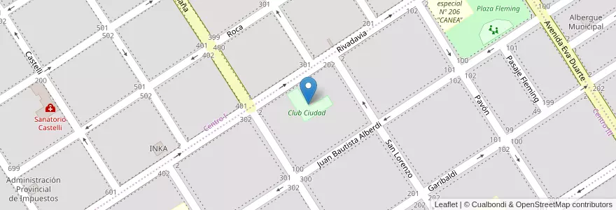 Mapa de ubicacion de Club Ciudad en 阿根廷, Santa Fe, Departamento General López, Municipio De Venado Tuerto.