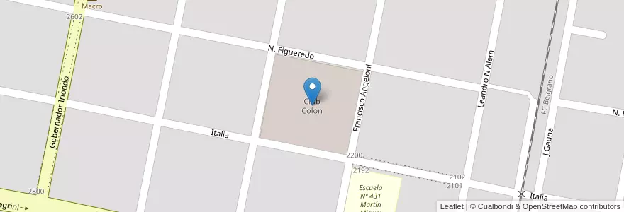 Mapa de ubicacion de Club Colon en 阿根廷, Santa Fe, Departamento San Justo, Municipio De San Justo, San Justo.