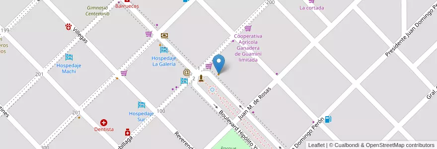 Mapa de ubicacion de Club Comercio Guaminí en Argentina, Buenos Aires, Partido De Guaminí, Guaminí.