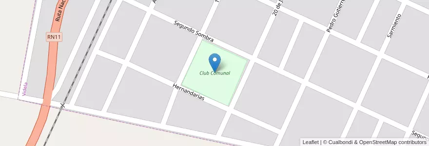 Mapa de ubicacion de Club Comunal en Argentinië, Santa Fe, Departamento San Justo, Municipio De Videla, Videla.