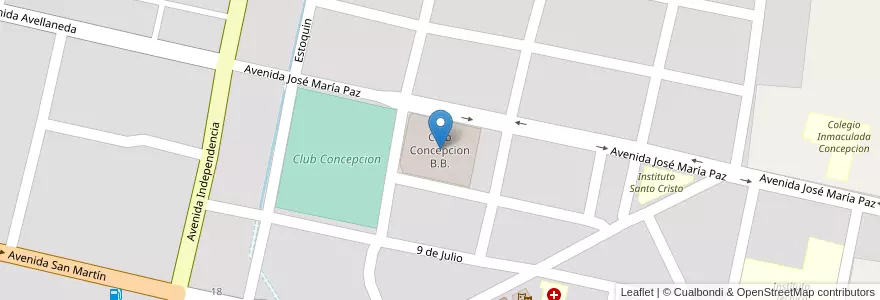 Mapa de ubicacion de Club Concepcion B.B. en アルゼンチン, トゥクマン州, Departamento Cruz Alta, Banda Del Río Salí.
