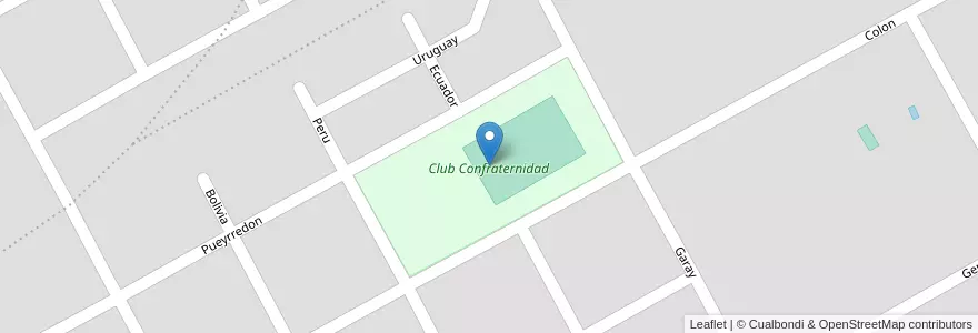 Mapa de ubicacion de Club Confraternidad en アルゼンチン, コルドバ州, Departamento Río Cuarto, Pedanía Achiras, Municipio De Sampacho, Sampacho.