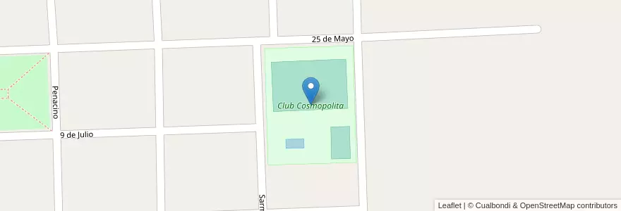 Mapa de ubicacion de Club Cosmopolita en アルゼンチン, ブエノスアイレス州, Partido De General Villegas.