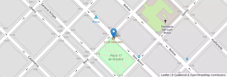 Mapa de ubicacion de CLUB DANUBIO en Argentina, Provincia Di Buenos Aires, Partido De Bahía Blanca, Bahía Blanca.