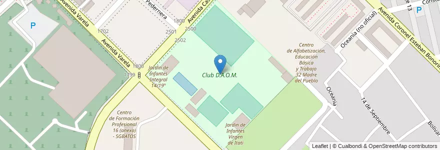 Mapa de ubicacion de Club D.A.O.M., Flores en 阿根廷, Ciudad Autónoma De Buenos Aires, Comuna 7, 布宜诺斯艾利斯.