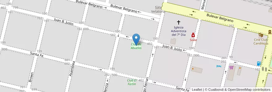 Mapa de ubicacion de Club de Abuelos en Argentinien, Santa Fe, Departamento General López, Municipio De Rufino.