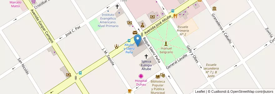 Mapa de ubicacion de Club de Artesanos José Altube en Argentina, Buenos Aires, Partido De José C. Paz.
