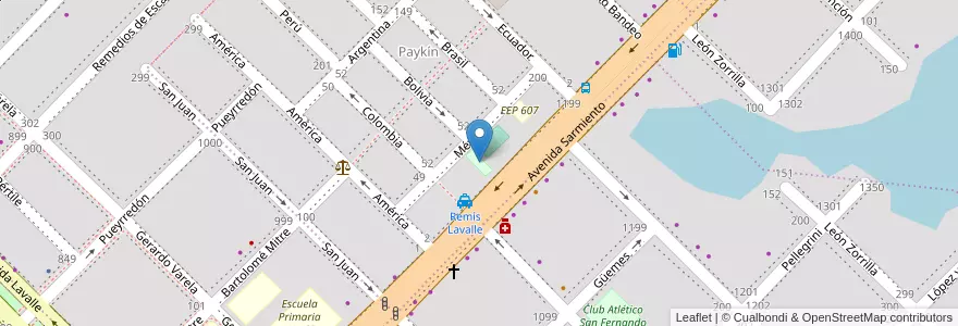 Mapa de ubicacion de Club de Bochas Paykín en 阿根廷, Chaco, Departamento San Fernando, Resistencia, Resistencia.