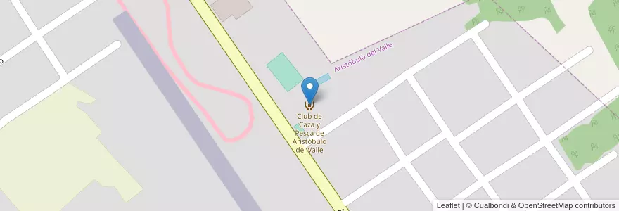 Mapa de ubicacion de Club de Caza y Pesca de Aristóbulo del Valle en 阿根廷, Misiones, Departamento Cainguás, Municipio De Aristóbulo Del Valle, Aristóbulo Del Valle.