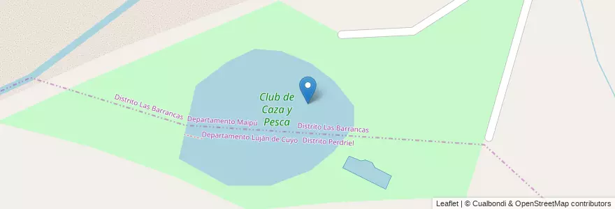 Mapa de ubicacion de Club de Caza y Pesca en الأرجنتين, تشيلي, Mendoza, Departamento Maipú, Distrito Las Barrancas.