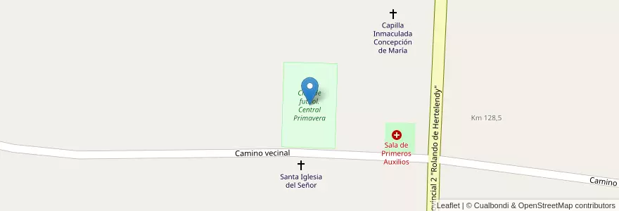 Mapa de ubicacion de Club de futbol. Central Primavera en Argentina, Formosa, Departamento Pilcomayo.